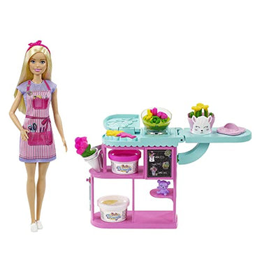 Barbie You Can Be Anything Serie, Florist, Puppe mit blonden Haaren, Knetmasse für Blumen, Accessoires, Geschenk für Kinder, Spielzeug ab 3 Jahre,GTN58 im Sale